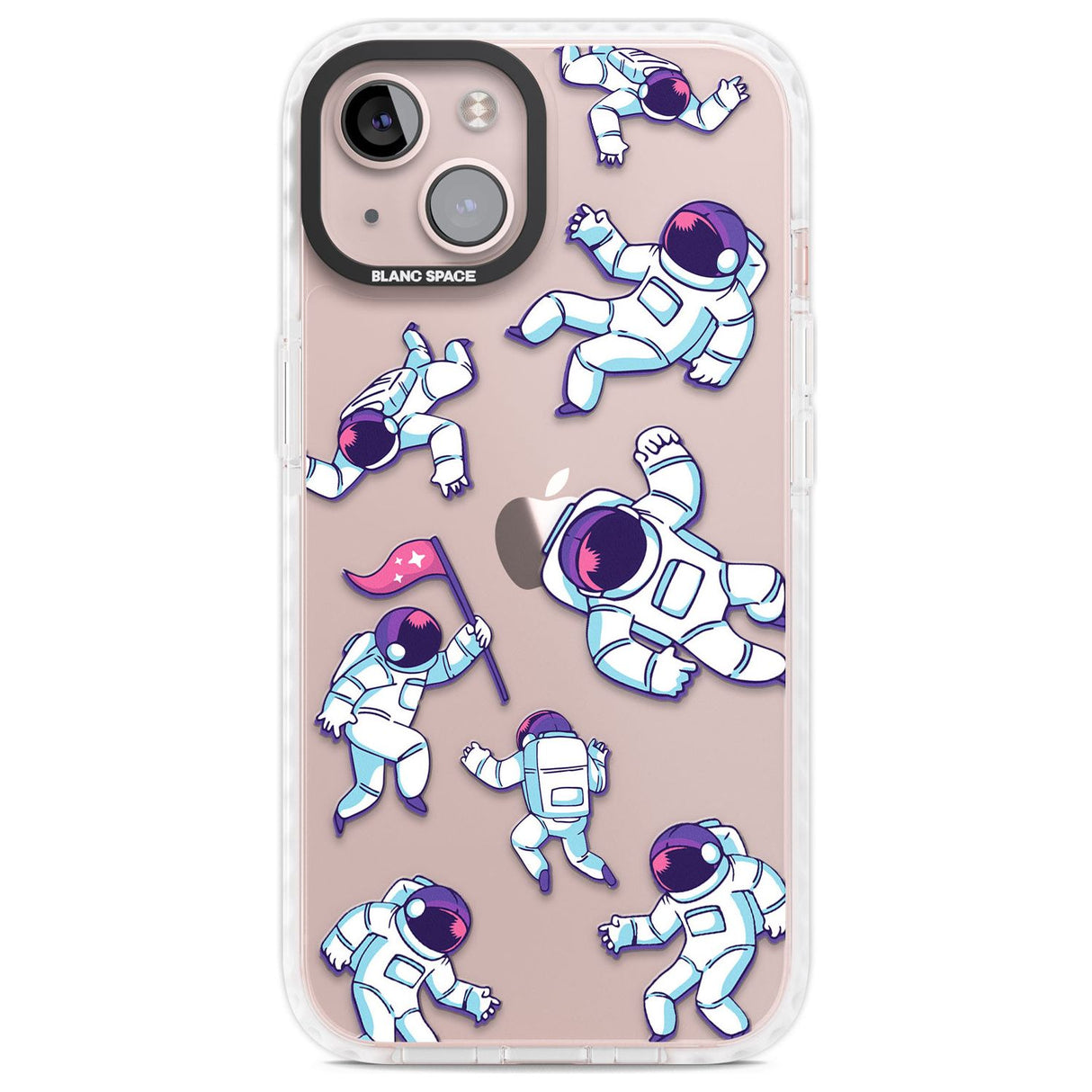 Astronaut Pattern Phone Case iPhone 13 / Impact Case,iPhone 14 / Impact Case,iPhone 15 / Impact Case,iPhone 15 Plus / Impact Case Blanc Space