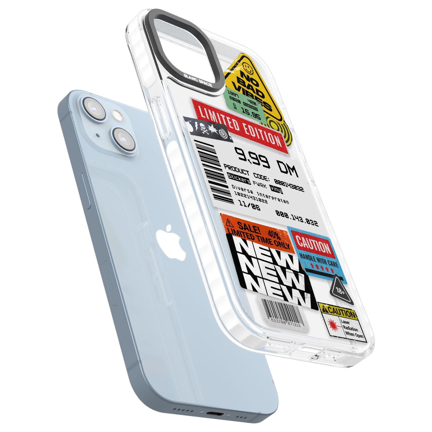 Barcode Sticker Mix Phone Case for iPhone 14