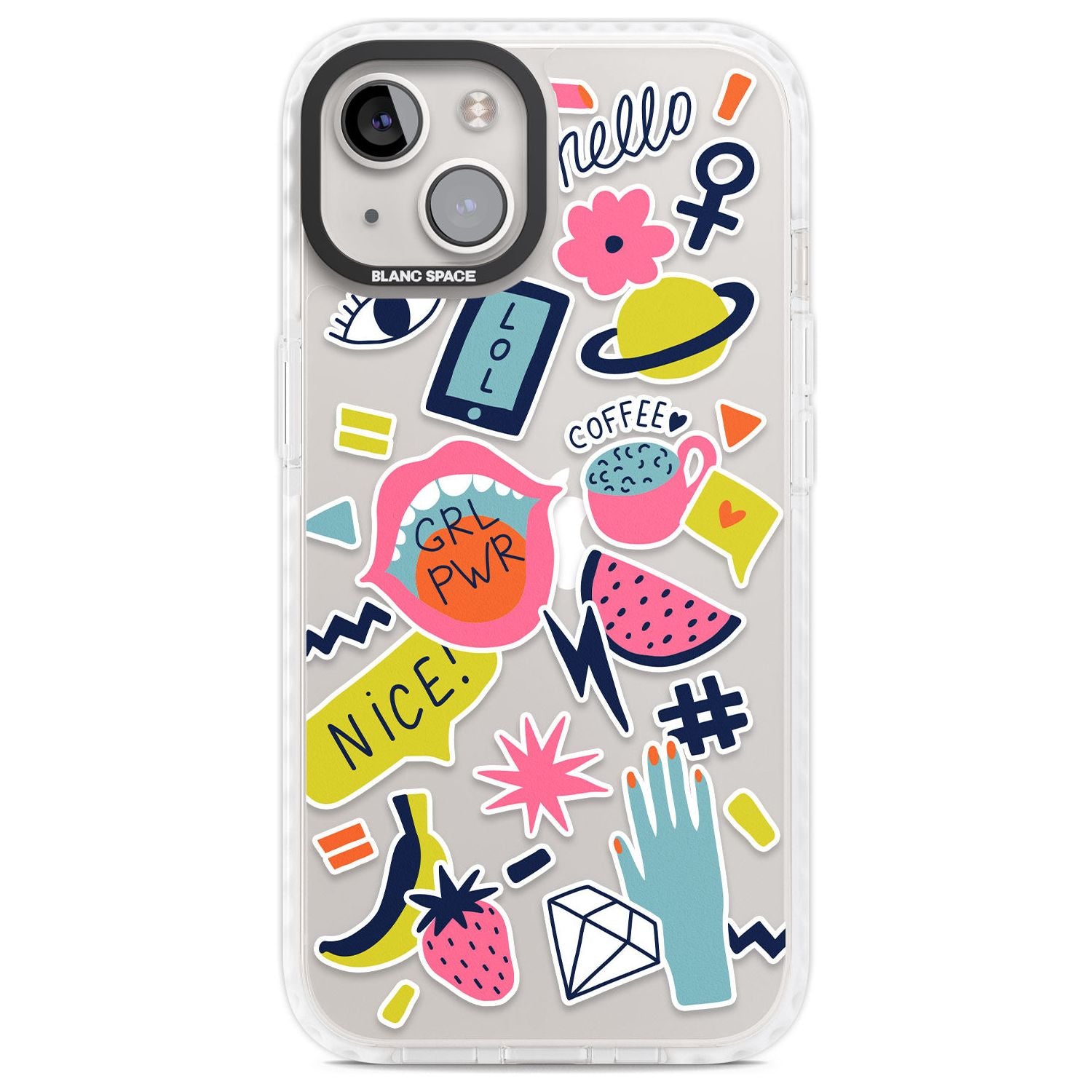 GRL PWR Phone Case iPhone 13 / Impact Case,iPhone 14 / Impact Case,iPhone 15 Plus / Impact Case,iPhone 15 / Impact Case Blanc Space