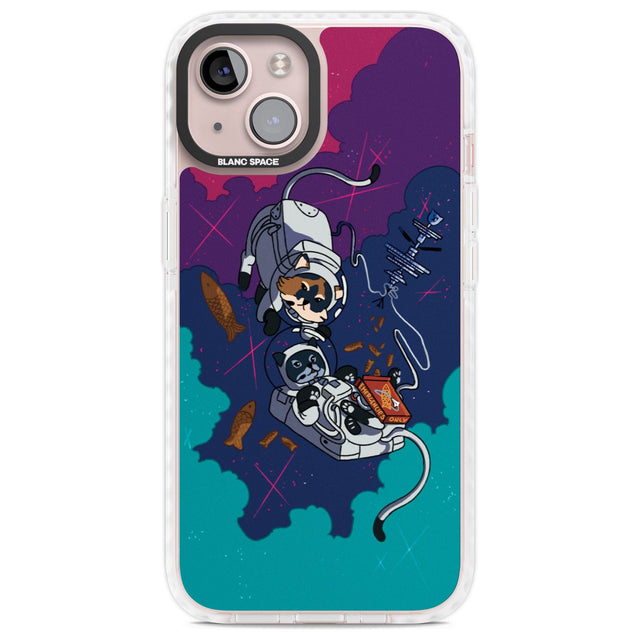 Cats In Space Phone Case iPhone 13 / Impact Case,iPhone 14 / Impact Case,iPhone 15 Plus / Impact Case,iPhone 15 / Impact Case Blanc Space