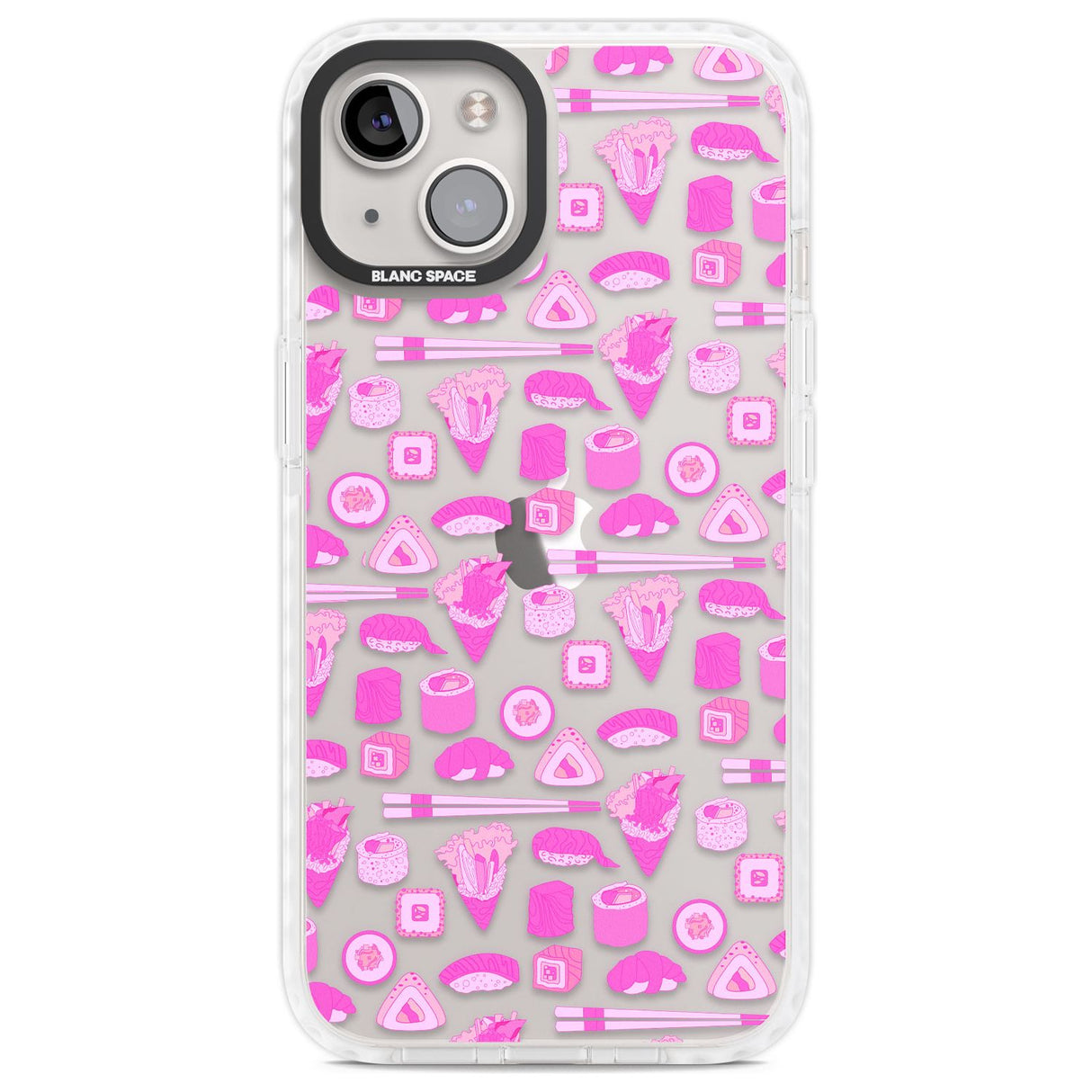 Bright Pink Sushi Pattern Phone Case iPhone 13 / Impact Case,iPhone 14 / Impact Case,iPhone 15 Plus / Impact Case,iPhone 15 / Impact Case Blanc Space