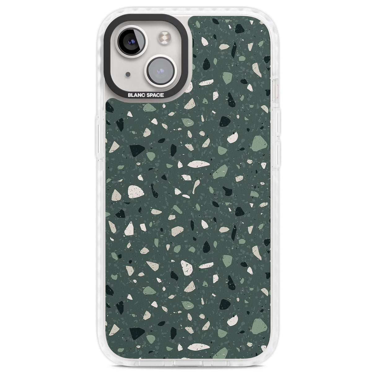 Green & Cream Terrazzo Pattern Phone Case iPhone 13 / Impact Case,iPhone 14 / Impact Case,iPhone 15 / Impact Case,iPhone 15 Plus / Impact Case Blanc Space