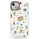 Cute Travel Pattern Cream Phone Case iPhone 13 / Impact Case,iPhone 14 / Impact Case,iPhone 15 / Impact Case,iPhone 15 Plus / Impact Case Blanc Space