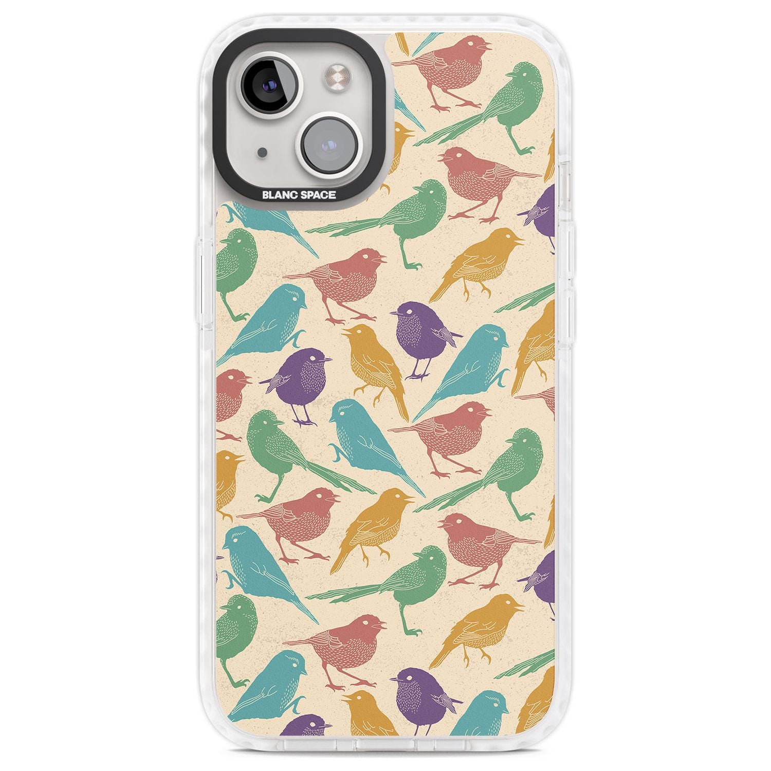 Colourful Feathered Friends Bird Phone Case iPhone 13 / Impact Case,iPhone 14 / Impact Case,iPhone 15 Plus / Impact Case,iPhone 15 / Impact Case Blanc Space
