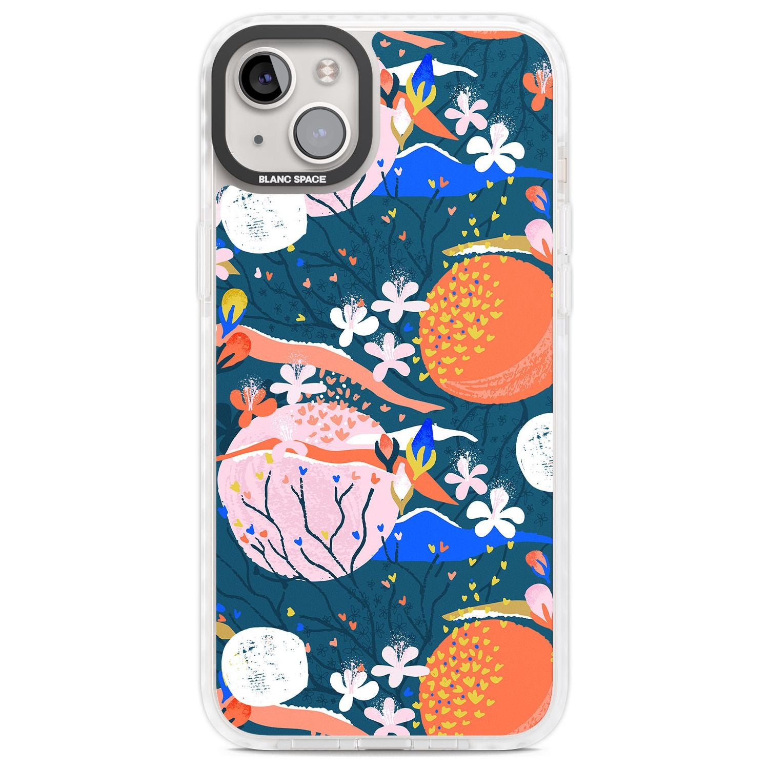 Bright Circles Abstract Phone Case iPhone 14 Plus / Impact Case Blanc Space