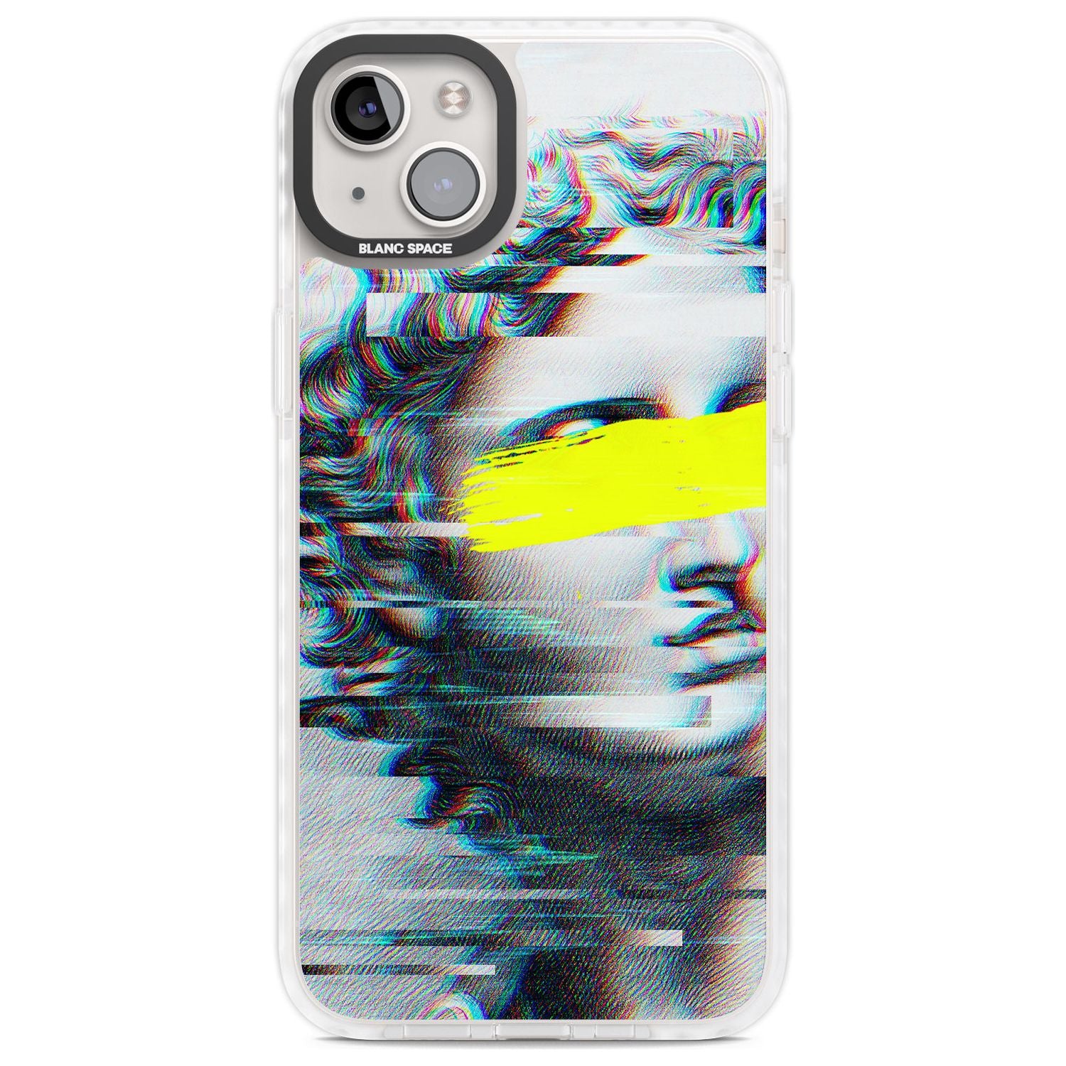 GLITCHED FRAGMENT Phone Case iPhone 14 Plus / Impact Case Blanc Space