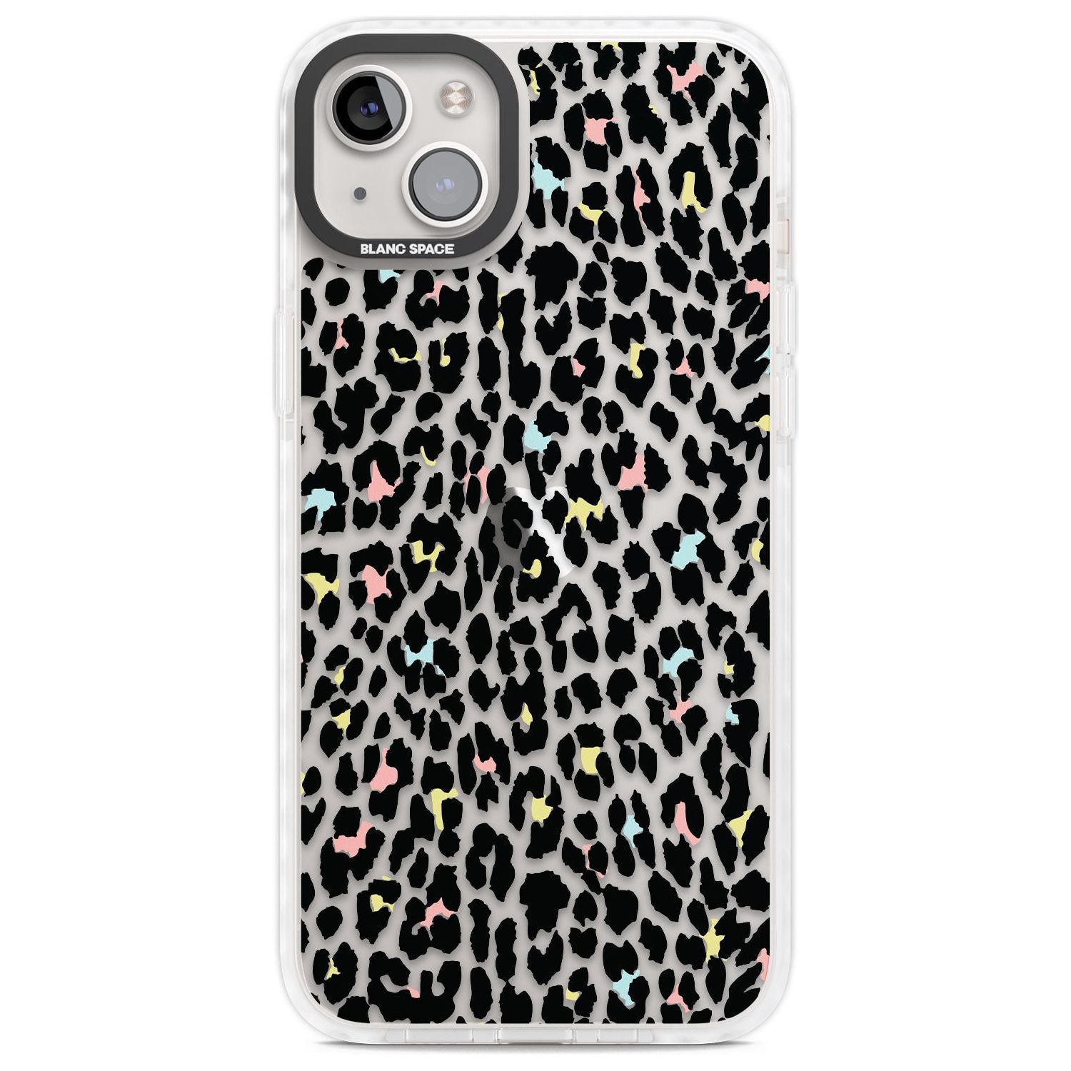 Mixed Pastels Leopard Print - Transparent Phone Case iPhone 14 Plus / Impact Case Blanc Space