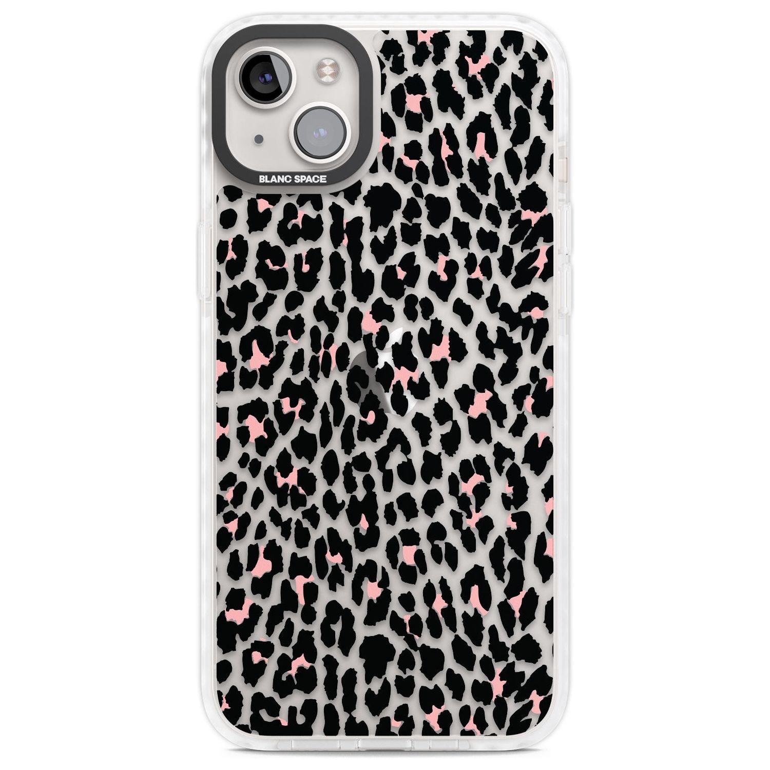 Light Pink Leopard Print - Transparent Phone Case iPhone 14 Plus / Impact Case Blanc Space