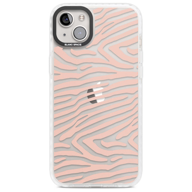 Horizontal Zebra Stripes Transparent Animal Print Phone Case iPhone 14 Plus / Impact Case Blanc Space