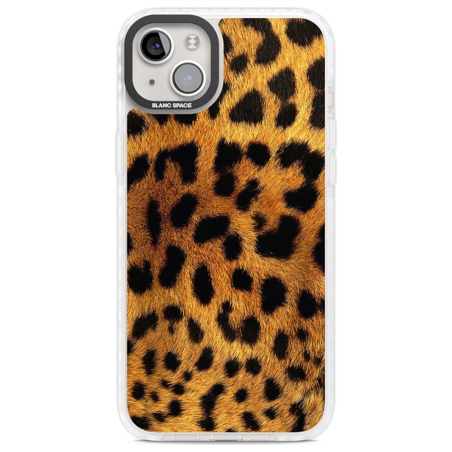 Leopard Print Phone Case iPhone 14 Plus / Impact Case Blanc Space