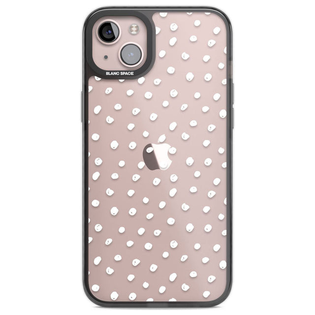 Messy White Dot Pattern Phone Case iPhone 14 Plus / Black Impact Case Blanc Space