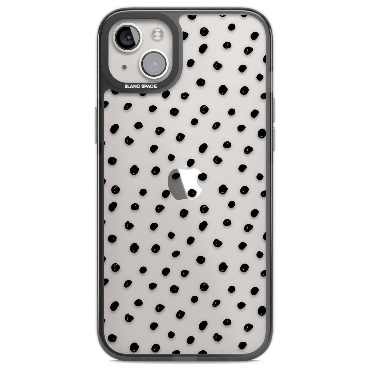 Messy Black Dot Pattern Phone Case iPhone 14 Plus / Black Impact Case Blanc Space
