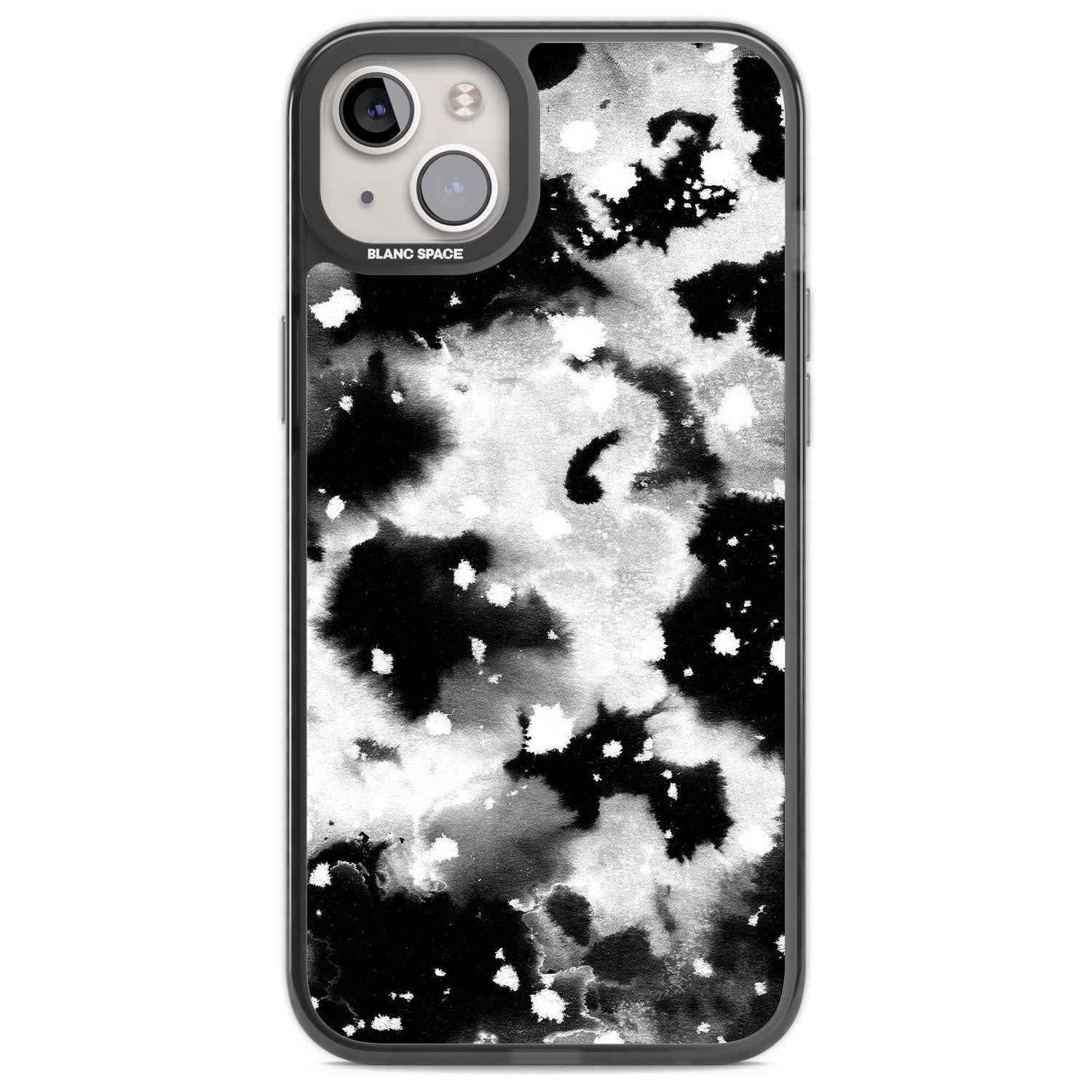 Black & White Acid Wash Tie-Dye Pattern Phone Case iPhone 14 Plus / Black Impact Case Blanc Space