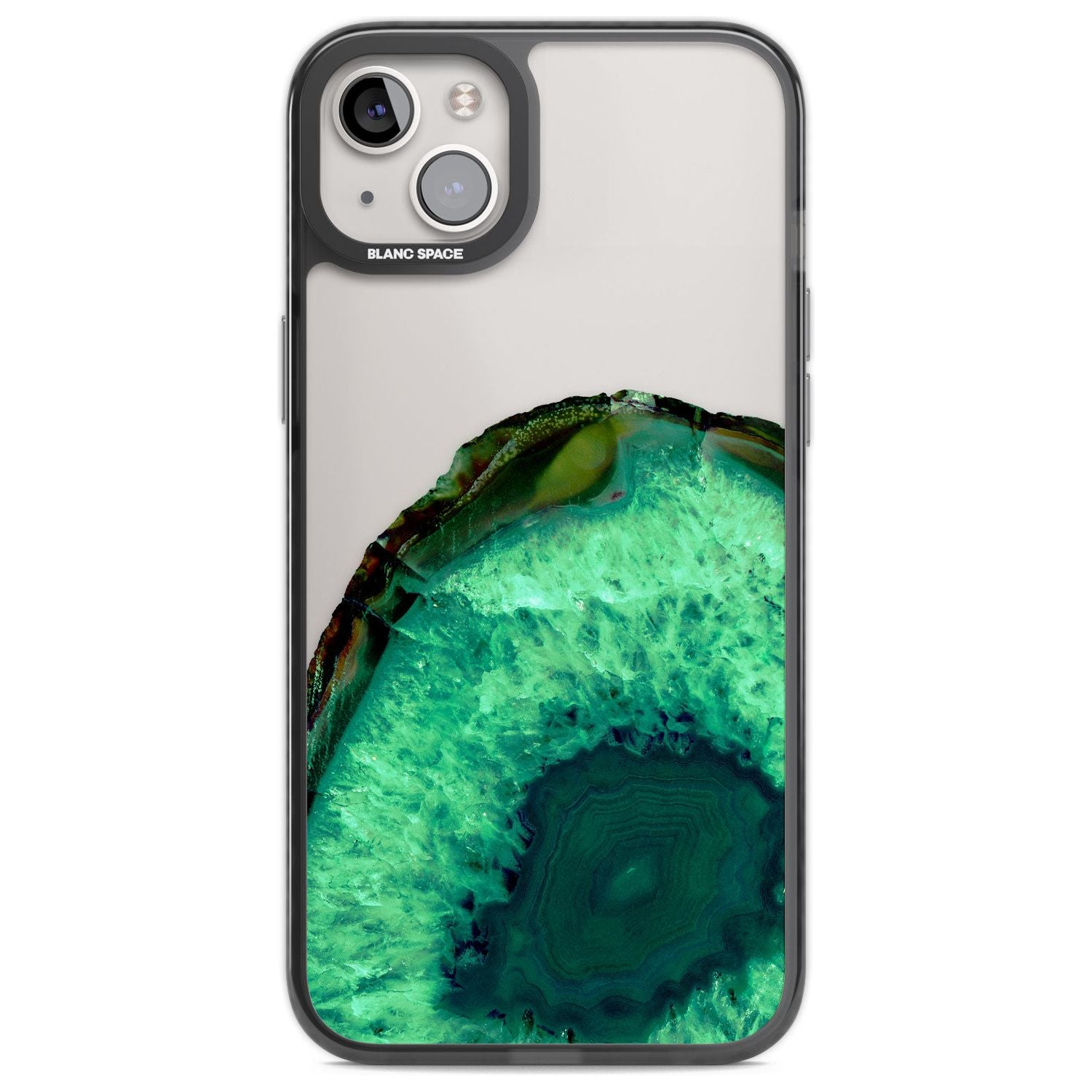 Emerald Green Gemstone Crystal Clear Design Phone Case iPhone 14 Plus / Black Impact Case Blanc Space