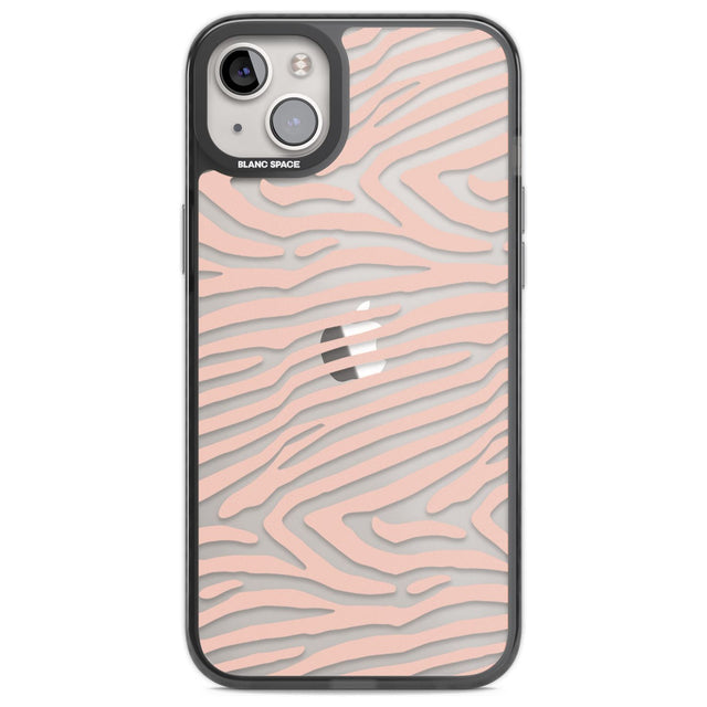 Horizontal Zebra Stripes Transparent Animal Print Phone Case iPhone 14 Plus / Black Impact Case Blanc Space