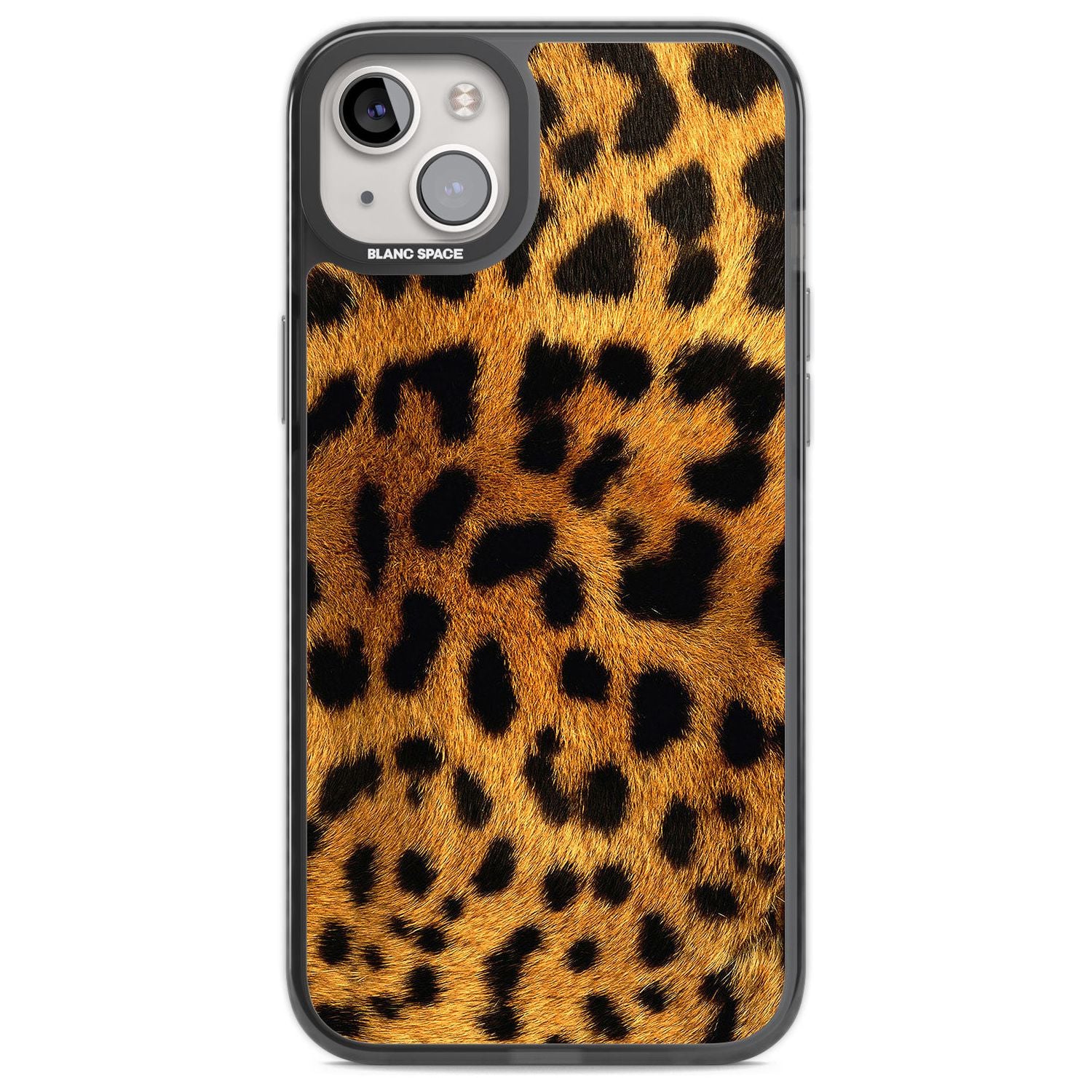 Leopard Print Phone Case iPhone 14 Plus / Black Impact Case Blanc Space
