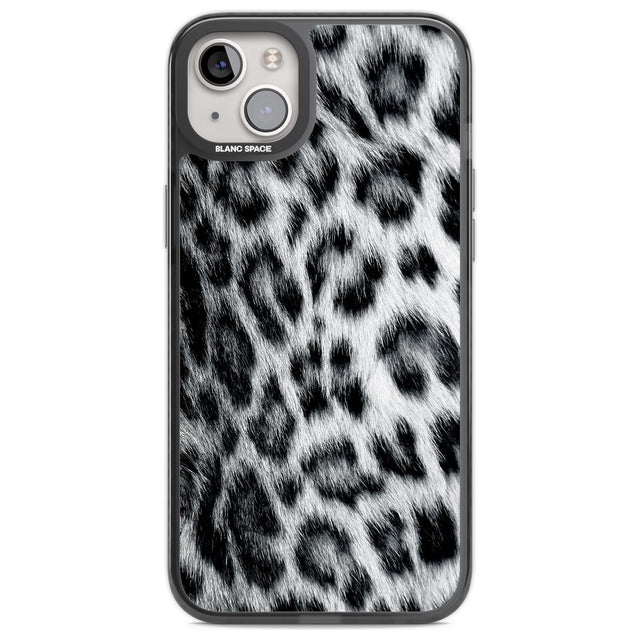 Animal Fur Pattern - Snow Leopard Phone Case iPhone 14 Plus / Black Impact Case Blanc Space