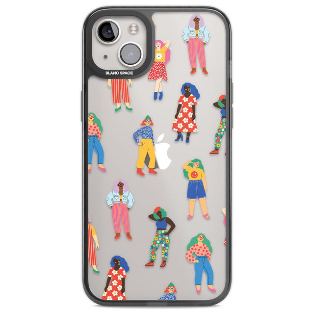 Girls Pattern Phone Case iPhone 14 Plus / Black Impact Case Blanc Space