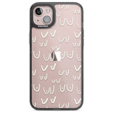 Free the boob (White) Phone Case iPhone 14 Plus / Black Impact Case Blanc Space