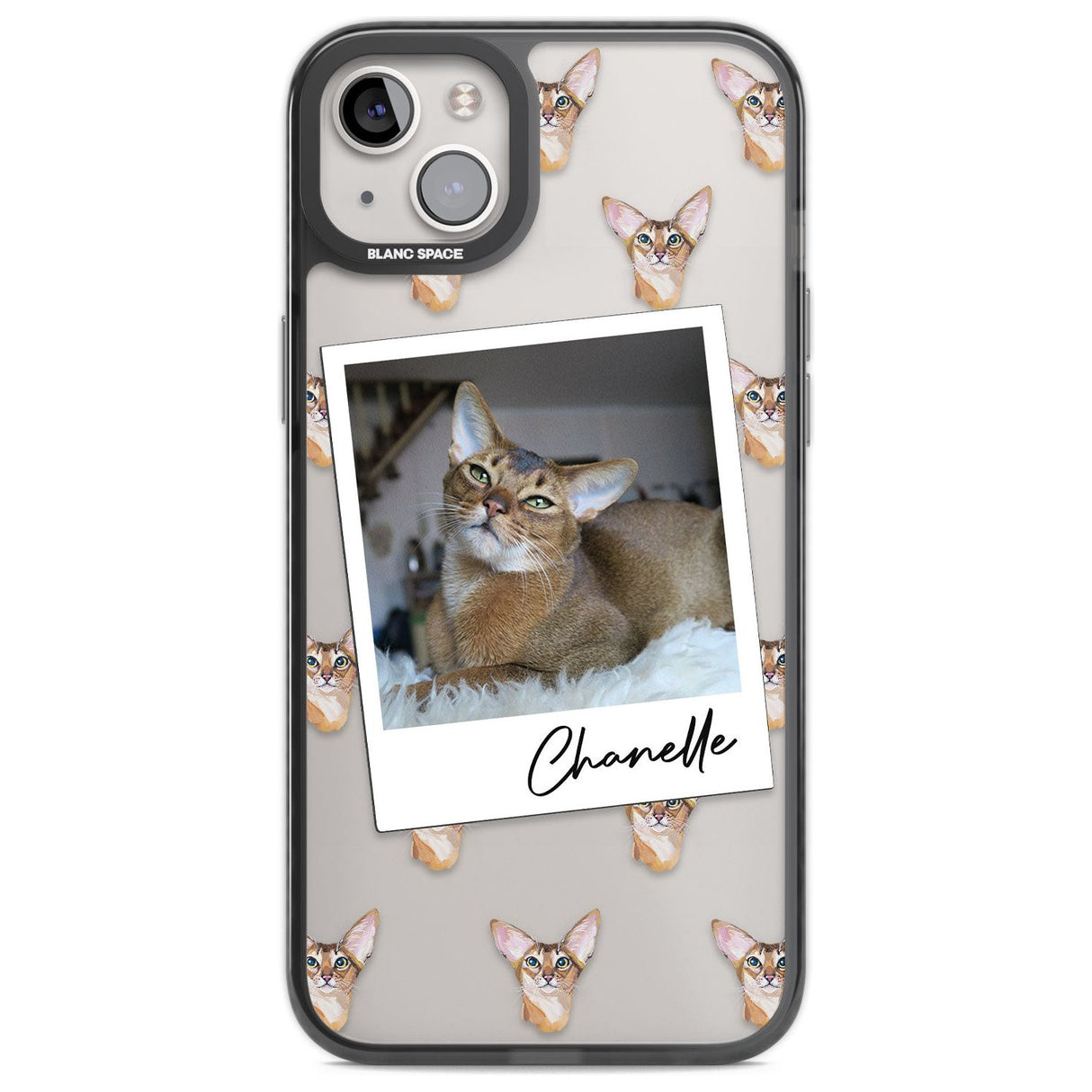 Personalised Abyssinian Cat Photo Custom Phone Case iPhone 14 Plus / Black Impact Case Blanc Space