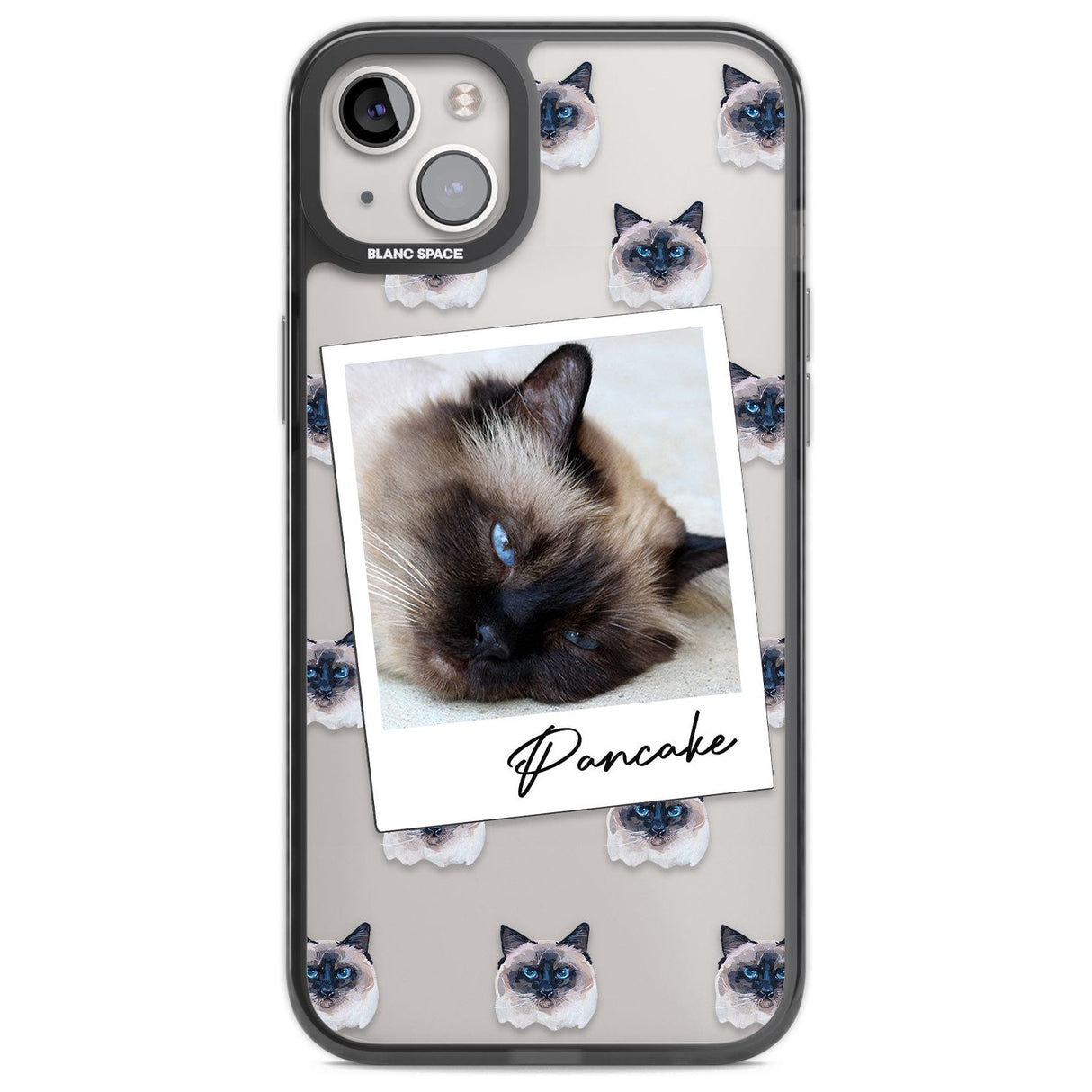 Personalised Burmese Cat Photo Custom Phone Case iPhone 14 Plus / Black Impact Case Blanc Space