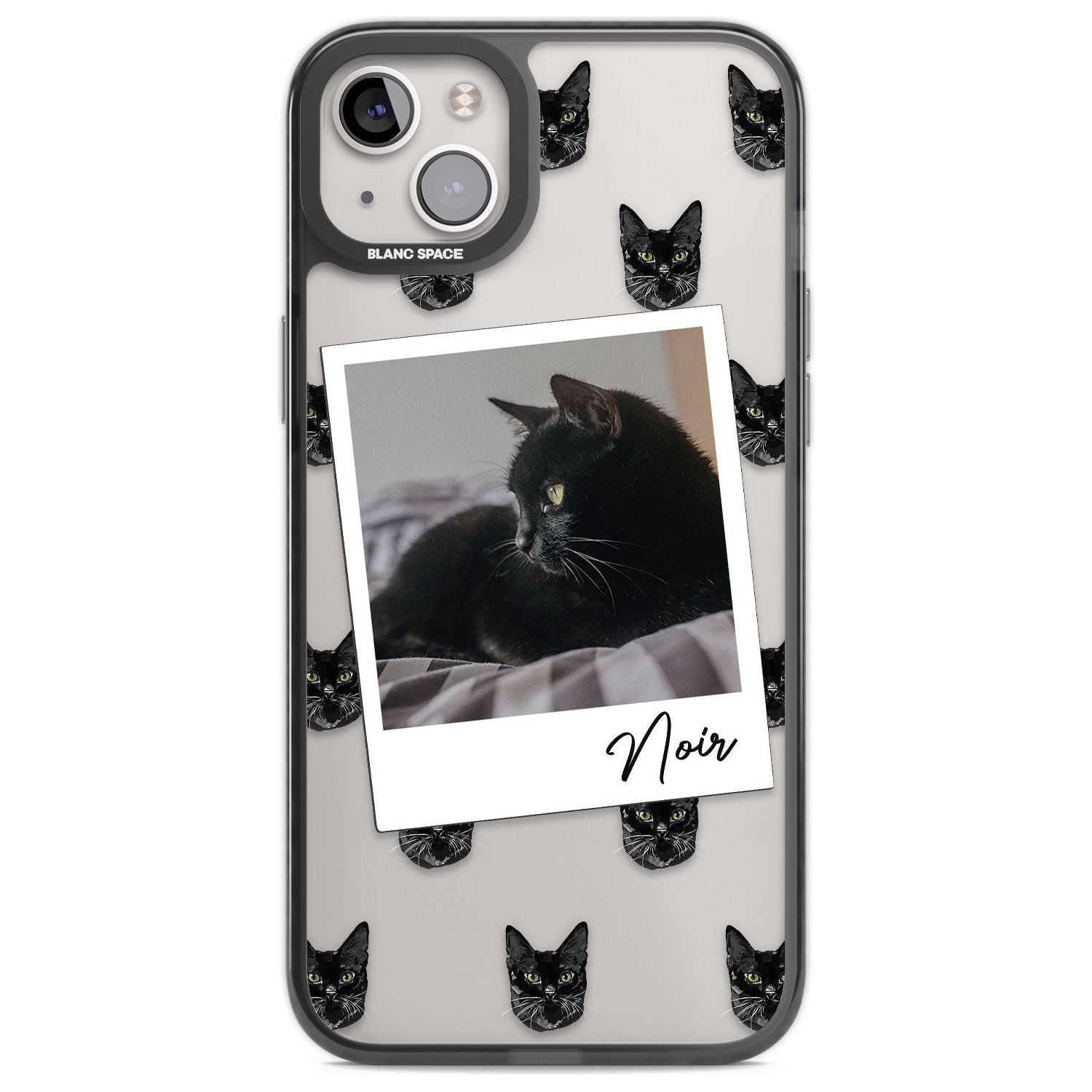 Personalised Bombay Cat Photo Custom Phone Case iPhone 14 Plus / Black Impact Case Blanc Space