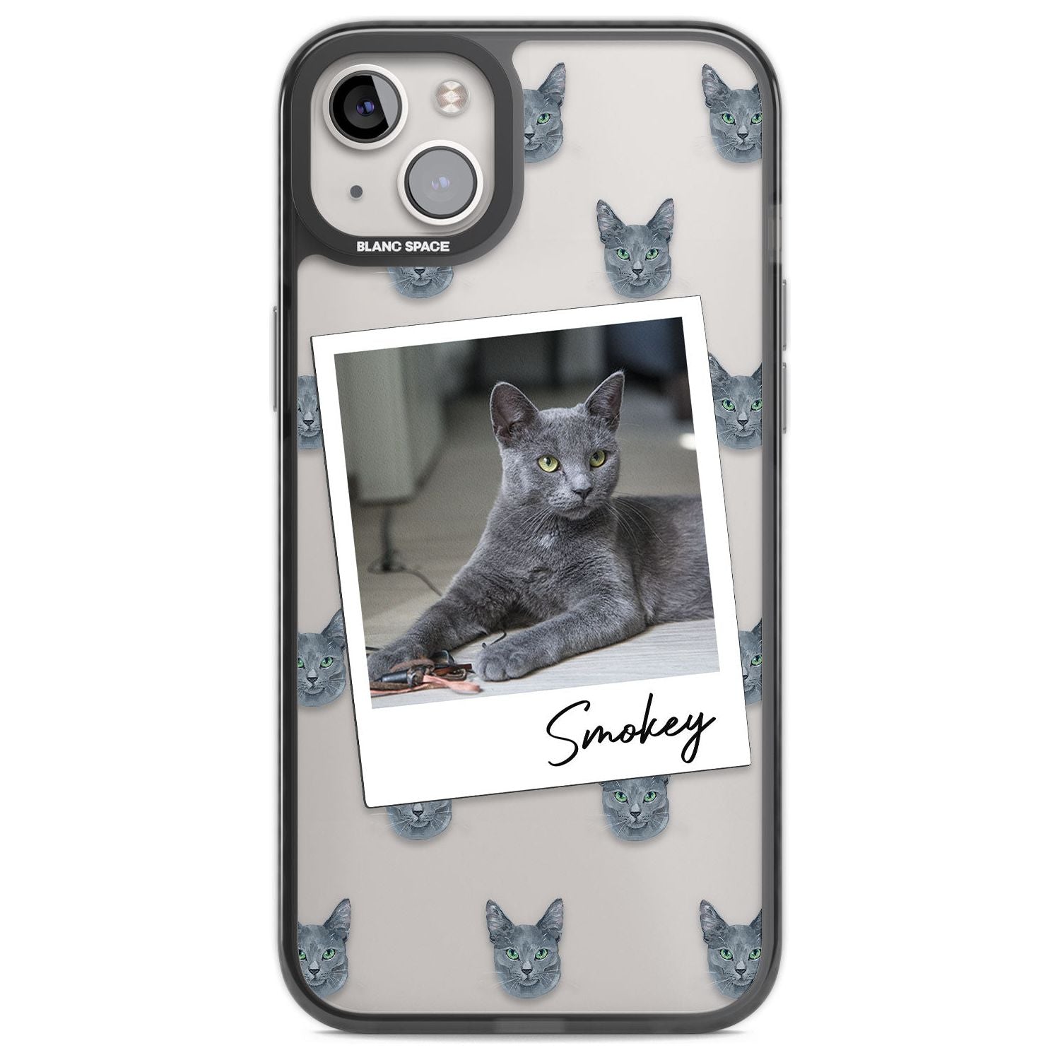Personalised Korat Cat Photo Custom Phone Case iPhone 14 Plus / Black Impact Case Blanc Space
