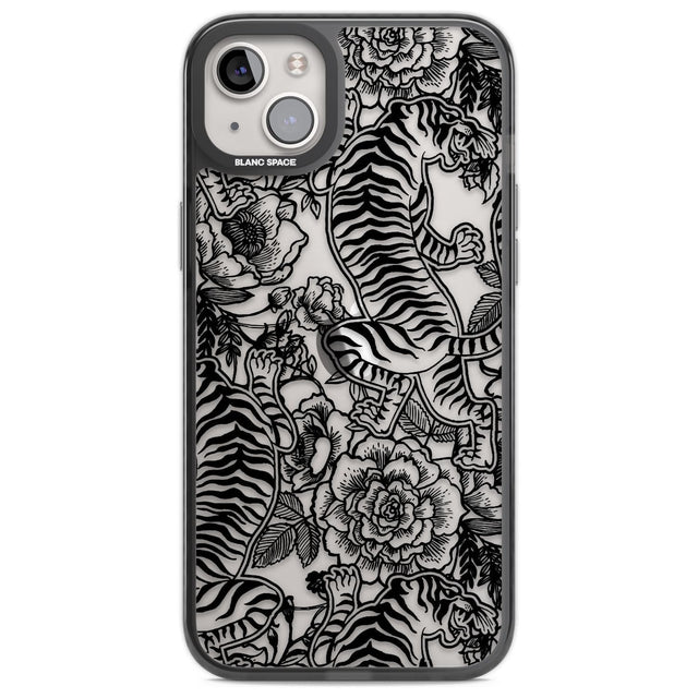 Personalised Chinese Tiger Pattern Custom Phone Case iPhone 14 Plus / Black Impact Case Blanc Space