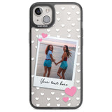 Personalised Instant Film & Hearts Photo Custom Phone Case iPhone 14 Plus / Black Impact Case Blanc Space