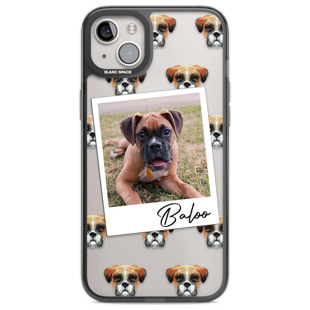 Personalised Boxer - Dog Photo Custom Phone Case iPhone 14 Plus / Black Impact Case Blanc Space