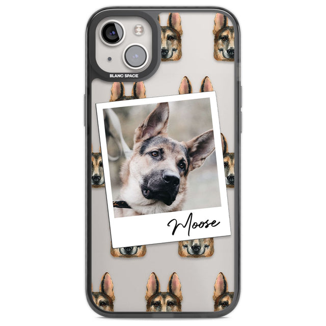 Personalised German Shepherd - Dog Photo Custom Phone Case iPhone 14 Plus / Black Impact Case Blanc Space