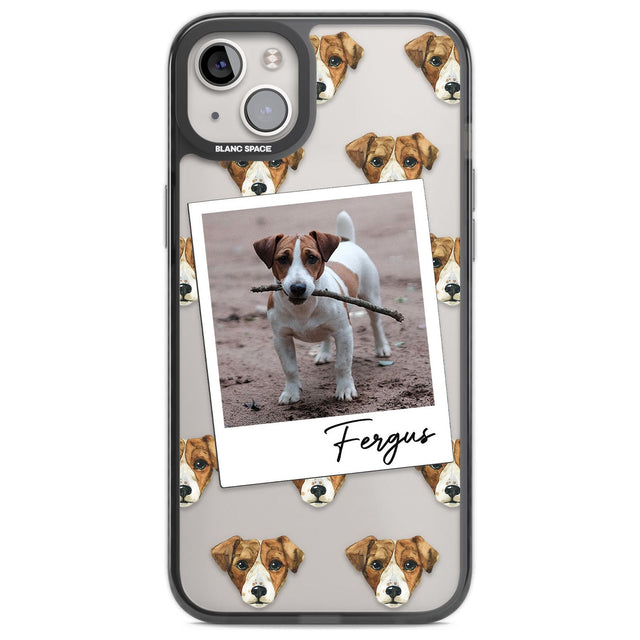 Personalised Jack Russell - Dog Photo Custom Phone Case iPhone 14 Plus / Black Impact Case Blanc Space