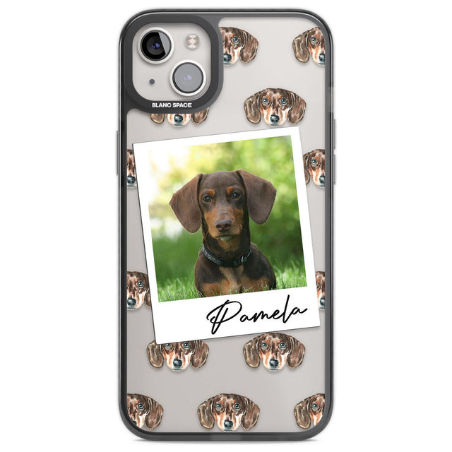 Personalised Dachshund, Brown - Dog Photo Custom Phone Case iPhone 14 Plus / Black Impact Case Blanc Space