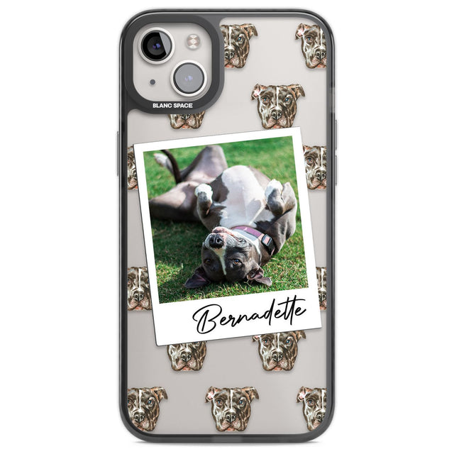Personalised Staffordshire Bull Terrier - Dog Photo Custom Phone Case iPhone 14 Plus / Black Impact Case Blanc Space