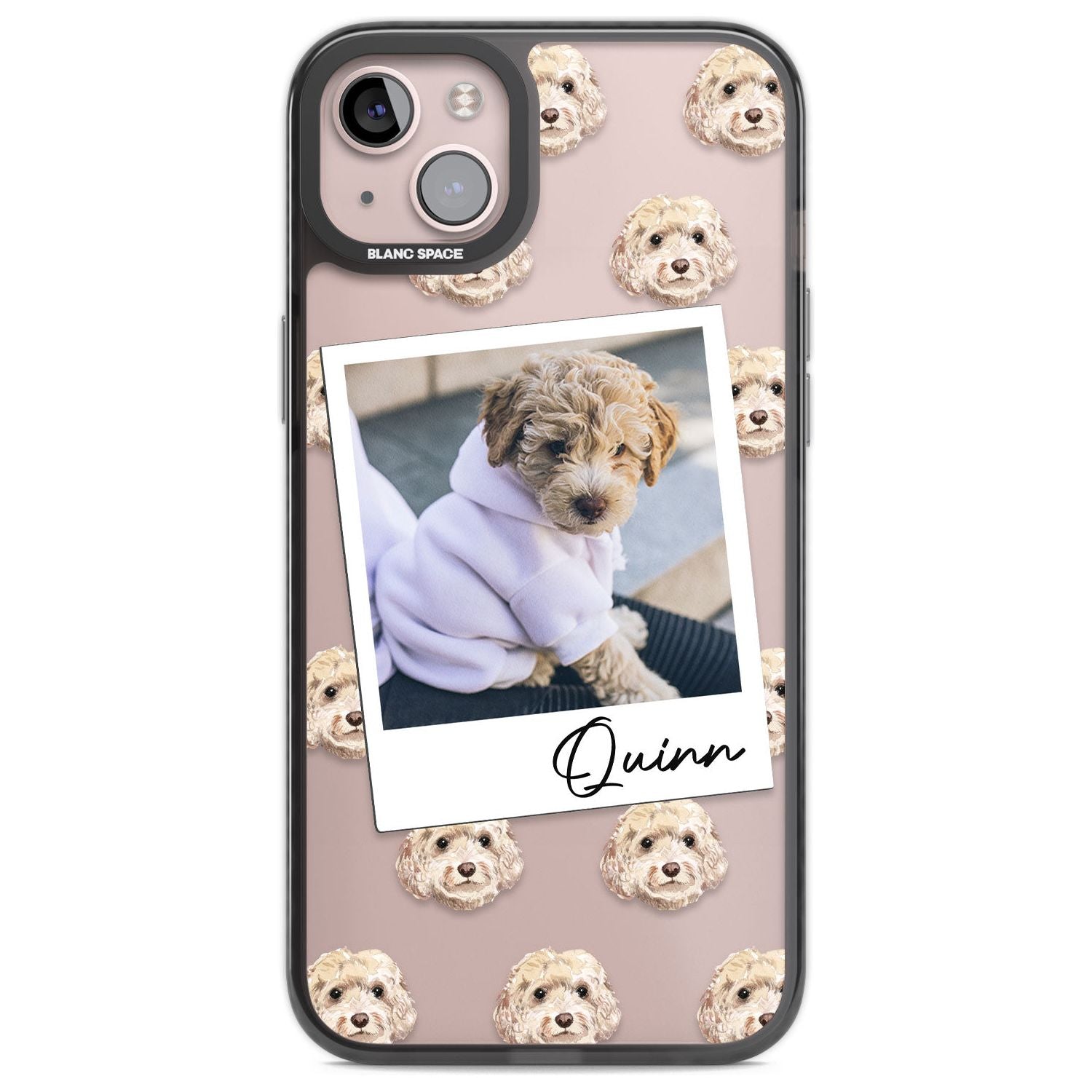 Personalised Cockapoo, Cream - Dog Photo Custom Phone Case iPhone 14 Plus / Black Impact Case Blanc Space