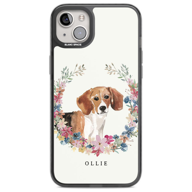 Personalised Beagle - Watercolour Dog Portrait Custom Phone Case iPhone 14 Plus / Black Impact Case Blanc Space