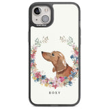 Personalised Tan Dachshund - Watercolour Dog Portrait Custom Phone Case iPhone 14 Plus / Black Impact Case Blanc Space