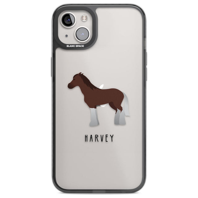 Personalised Brown Horse Custom Phone Case iPhone 14 Plus / Black Impact Case Blanc Space
