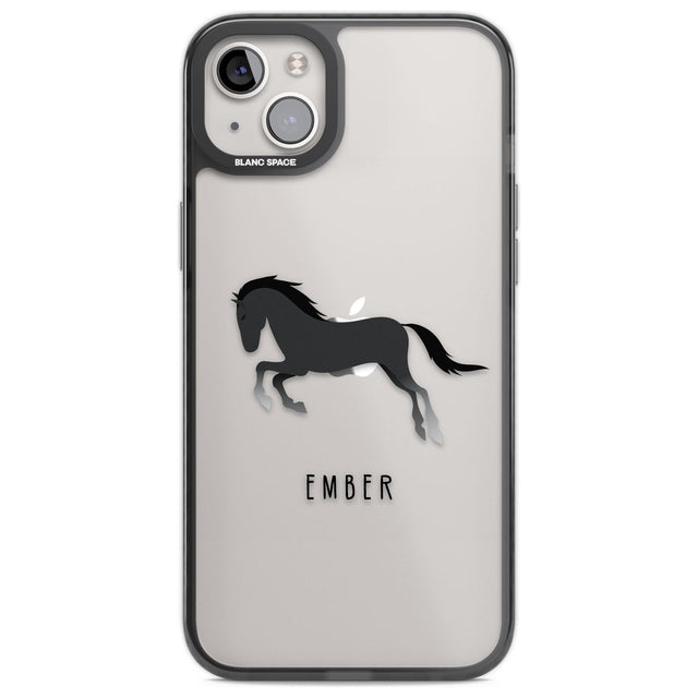 Personalised Black Horse Custom Phone Case iPhone 14 Plus / Black Impact Case Blanc Space