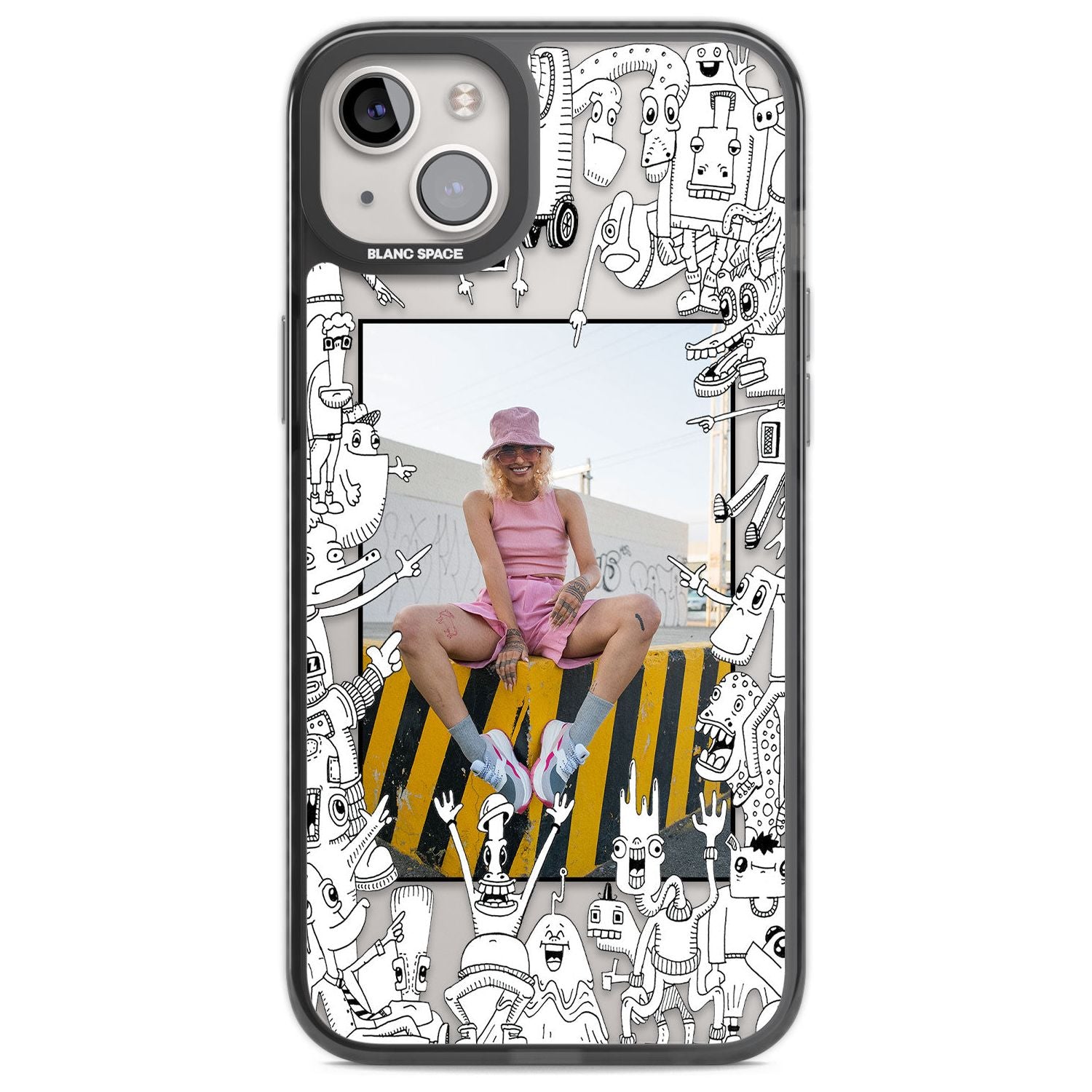 Personalised Look At This Photo Case Custom Phone Case iPhone 14 Plus / Black Impact Case Blanc Space