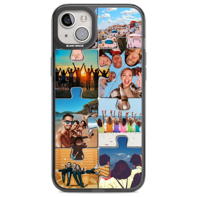 Personalised Jigsaw Photo Grid Custom Phone Case iPhone 14 Plus / Black Impact Case Blanc Space