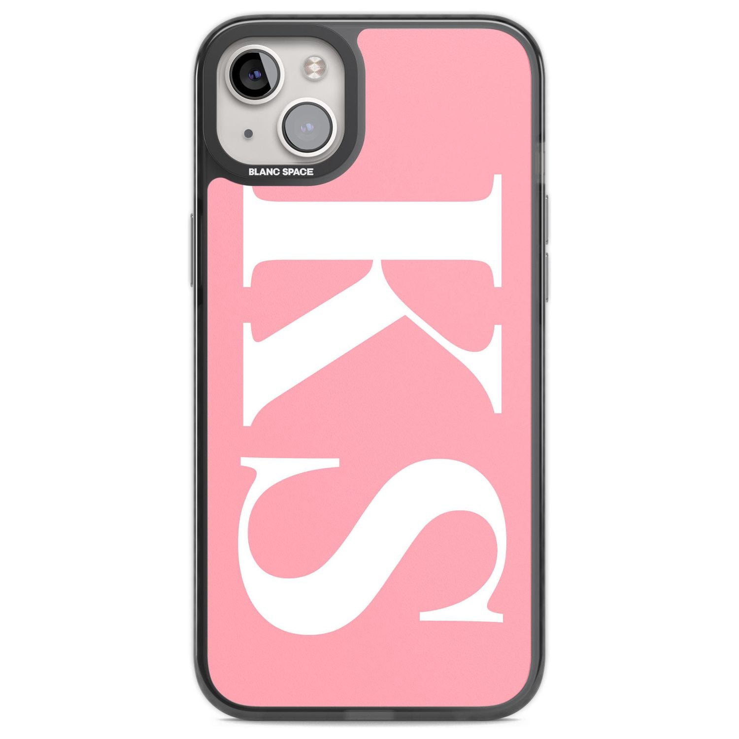 Personalised White & Pink Letters Custom Phone Case iPhone 14 Plus / Black Impact Case Blanc Space