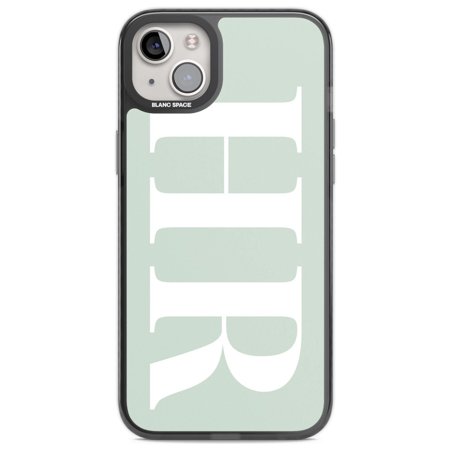 Personalised White & Seafoam Green Personalised Custom Phone Case iPhone 14 Plus / Black Impact Case Blanc Space