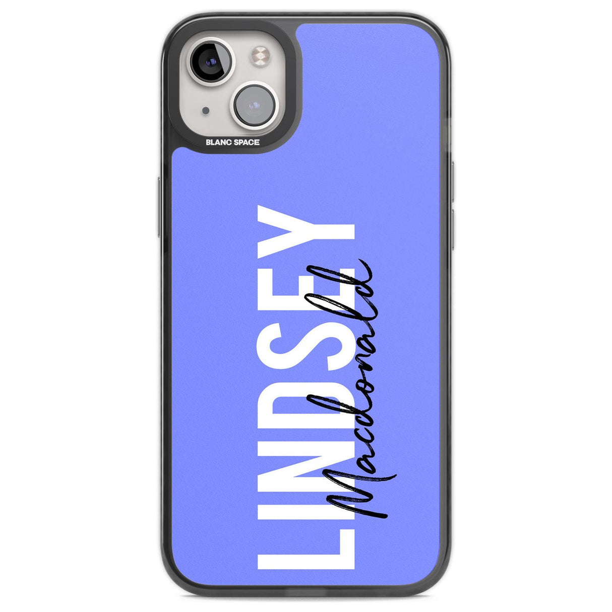 Personalised Bold Name: Purple Custom Phone Case iPhone 14 Plus / Black Impact Case Blanc Space