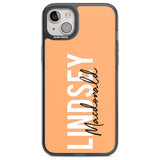 Personalised Bold Name: Peach Custom Phone Case iPhone 14 Plus / Black Impact Case Blanc Space