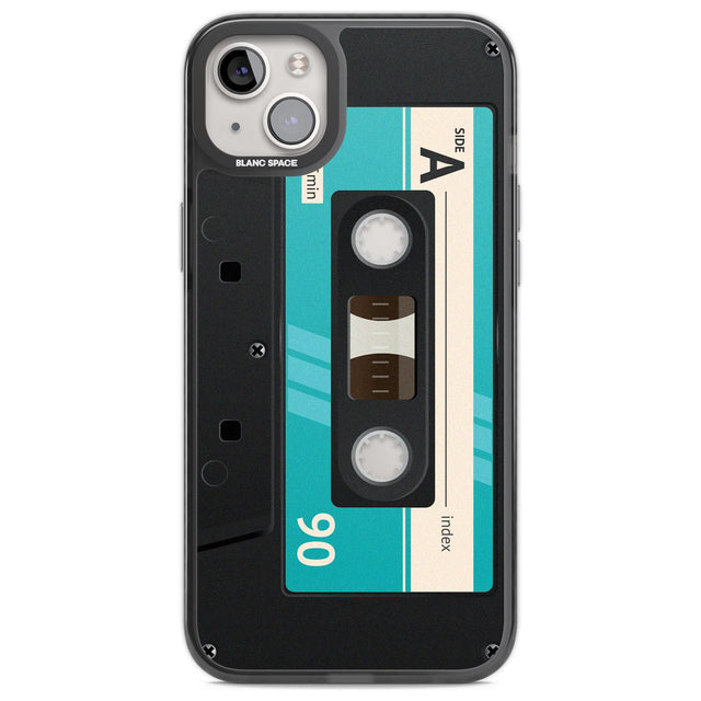 Personalised Dark Cassette Custom Phone Case iPhone 14 Plus / Black Impact Case Blanc Space