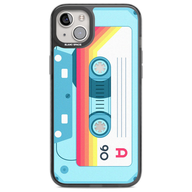 Personalised Sporty Cassette Custom Phone Case iPhone 14 Plus / Black Impact Case Blanc Space