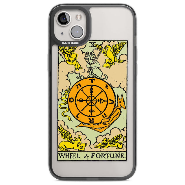 Personalised Wheel of Fortune Tarot Card - Colour Phone Case iPhone 14 Plus / Black Impact Case Blanc Space
