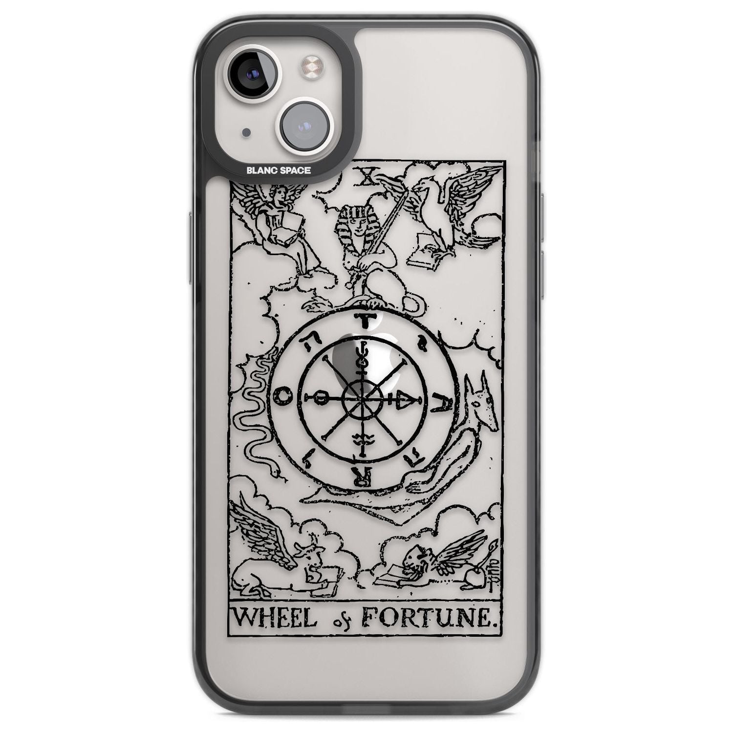 Personalised Wheel of Fortune Tarot Card - Transparent Custom Phone Case iPhone 14 Plus / Black Impact Case Blanc Space