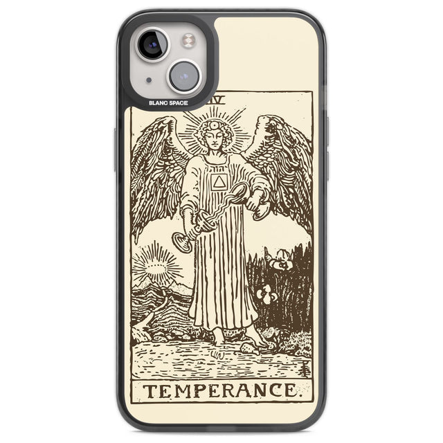 Personalised Temperance Tarot Card - Solid Cream Custom Phone Case iPhone 14 Plus / Black Impact Case Blanc Space